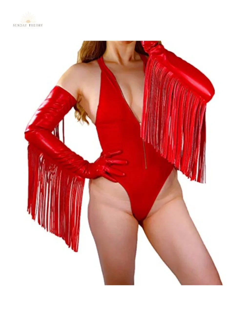 Women's Faux Leather Long Fringe Gloves 28